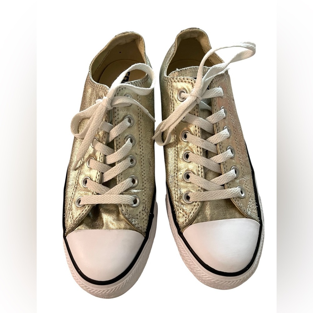✨CONVERSE✨All Star Low Top Gold Metallic Sneakers